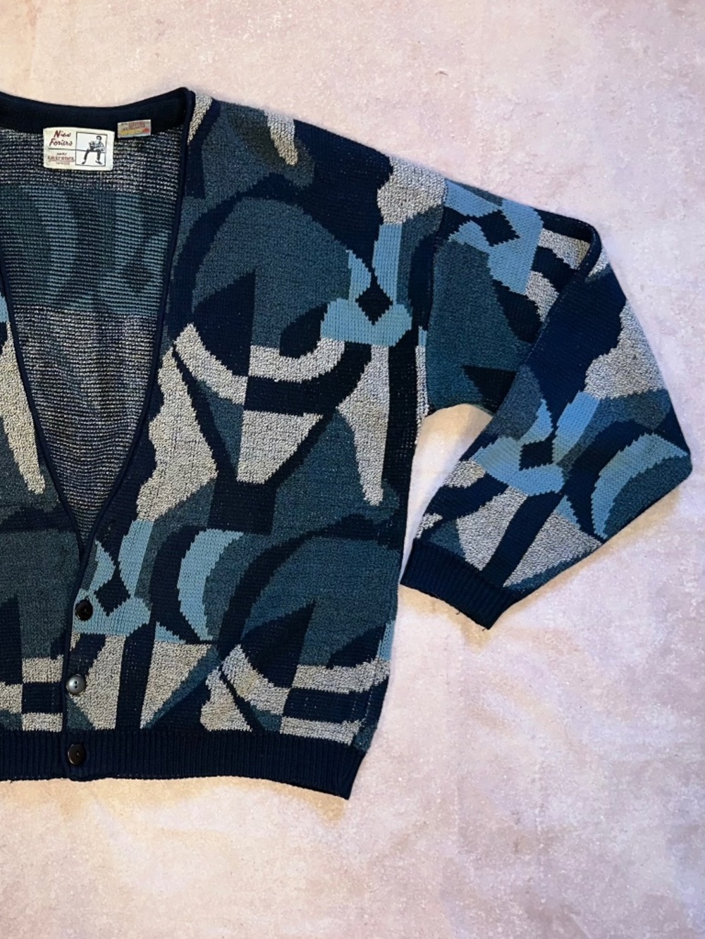 Vintage Nino Foriers Abstract Cardigan XL